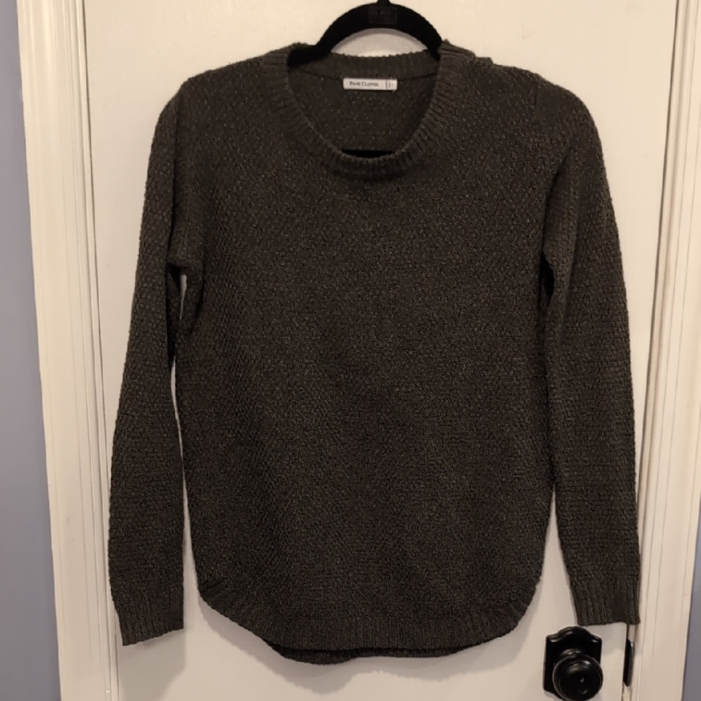 Pink Clover Dark Green Crew Neck Sweater
